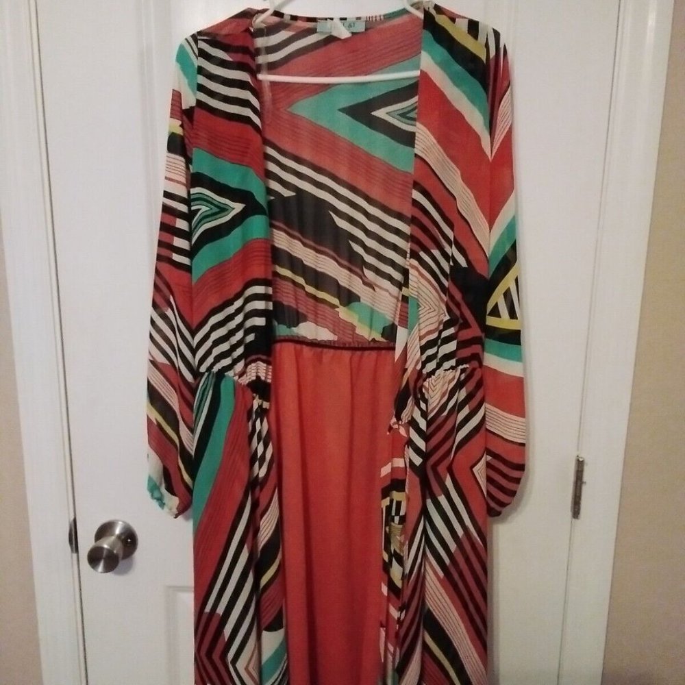 Women's Wall Street Fashion Floral Multi-colored Maxi Dress